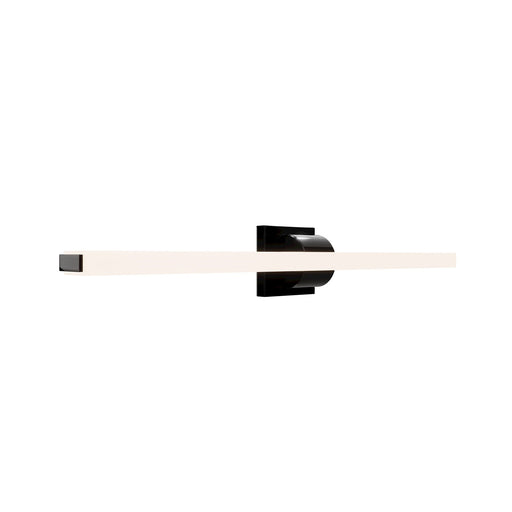 WAC dweLED Flatte 34in 1-Light Bath Vanity Light | Contemporary Black Chrome Aluminum and Frosted Acrylic | Bathroom Vanity & Hallway | Model WS103634-BC