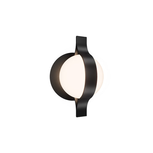 WAC Lighting Ellaria 1-Light Wall Sconce | Modern Black Aluminum and Opal Glass | Bedroom & Hallway Accent Light | 569 Lumens | Model WS104609-TWA-BK