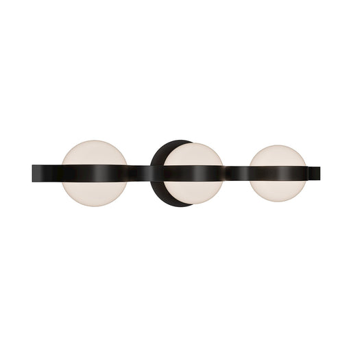 WAC Lighting Ellaria 25in 3-Light Bathroom Vanity Light | Modern Black Aluminum and Opal Glass | Bathroom Vanity | 25 x 6.75 x | Model WS104625-TWA-BK