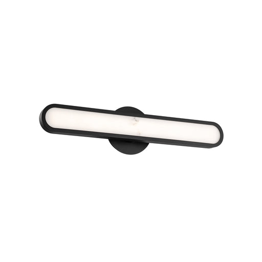 WAC Lighting Serena 24in 1-Light Bathroom Vanity Light | Modern Black Aluminum and Faux Alabaster Acrylic | Bathroom Vanity & | Model WS107624-TWA-BK