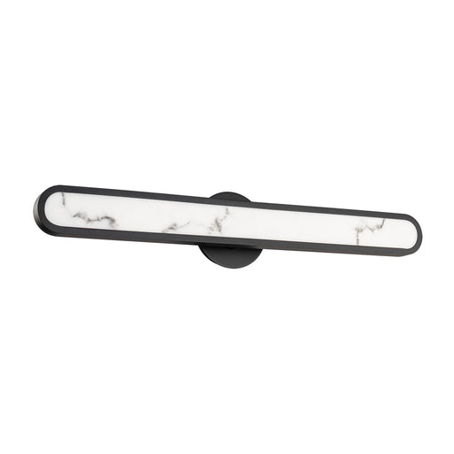WAC Lighting Serena 32in 1-Light Bath Vanity Light | Modern Black Aluminum and Alabaster Acrylic | Bathroom Vanity | 32 x 3 x 6 in | Model WS107633-TWA-BK