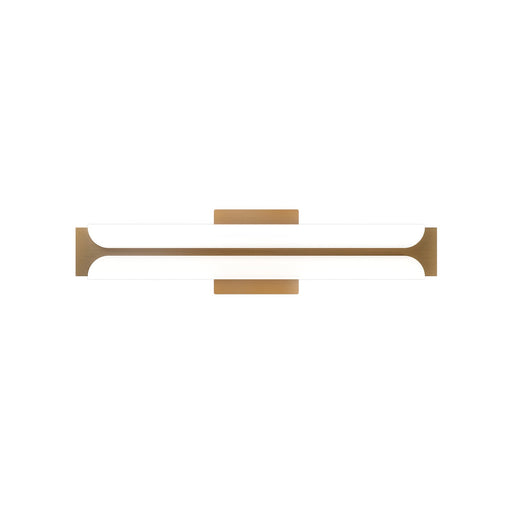 WAC Lighting Bifold 24in 2-Light Bath Vanity/Wall Light | Modern/Transitional Aged Brass Aluminum and Frosted Acrylic | Bathroom | Model WS108624-TWA-AB