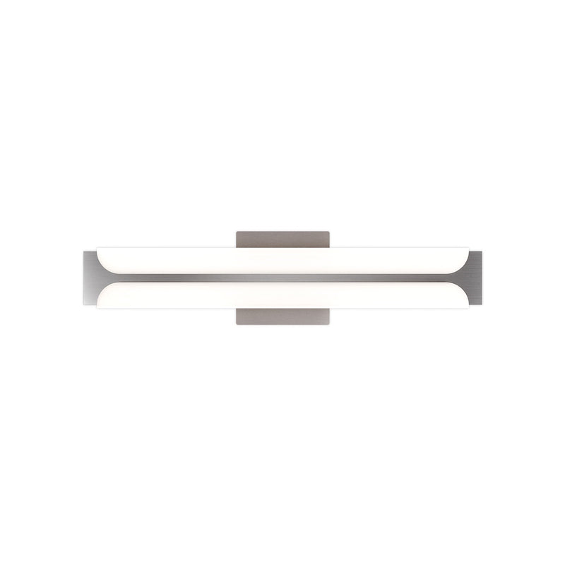WAC Lighting Bifold 24in 2-Light Bath Vanity/Wall Light | Modern Brushed Nickel Aluminum and Frosted Acrylic | Bathroom Vanity & | Model WS108624-TWA-BN