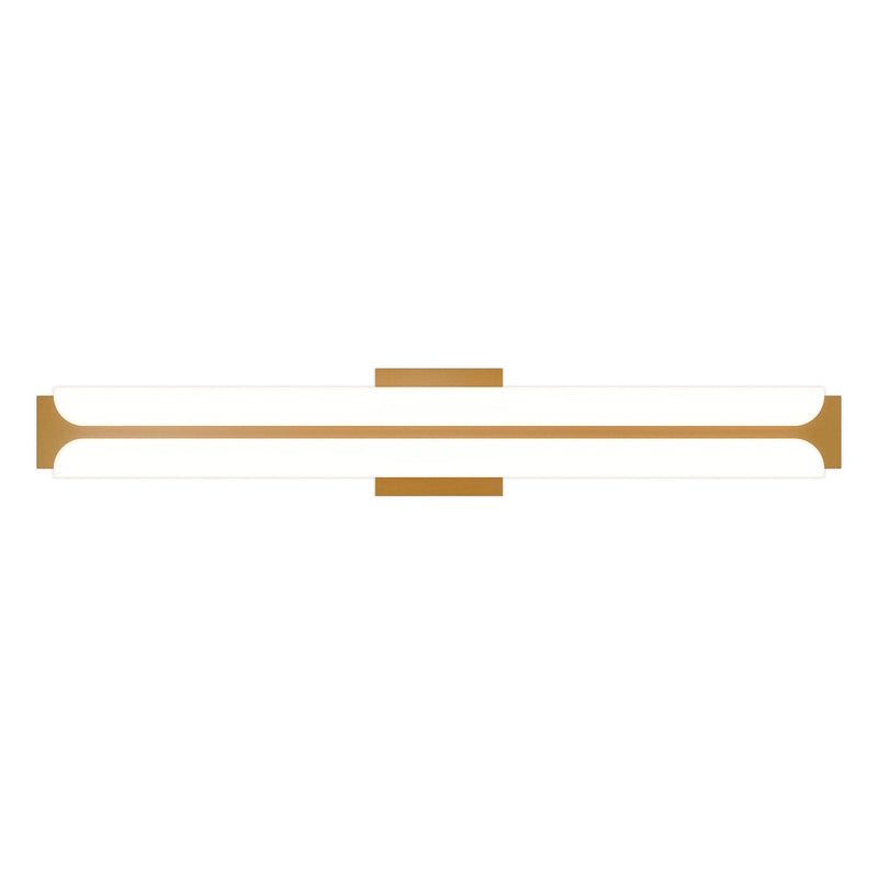 WAC Lighting Bifold 36in 2-Light Bathroom Vanity Light | Modern/Transitional Aged Brass Aluminum and Frosted Acrylic | Bathroom | Model WS108636-TWA-AB