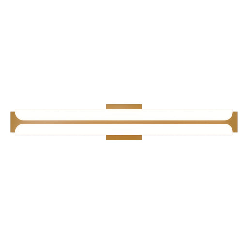 WAC Lighting Bifold 36in 2-Light Bathroom Vanity Light | Modern/Transitional Aged Brass Aluminum and Frosted Acrylic | Bathroom | Model WS108636-TWA-AB