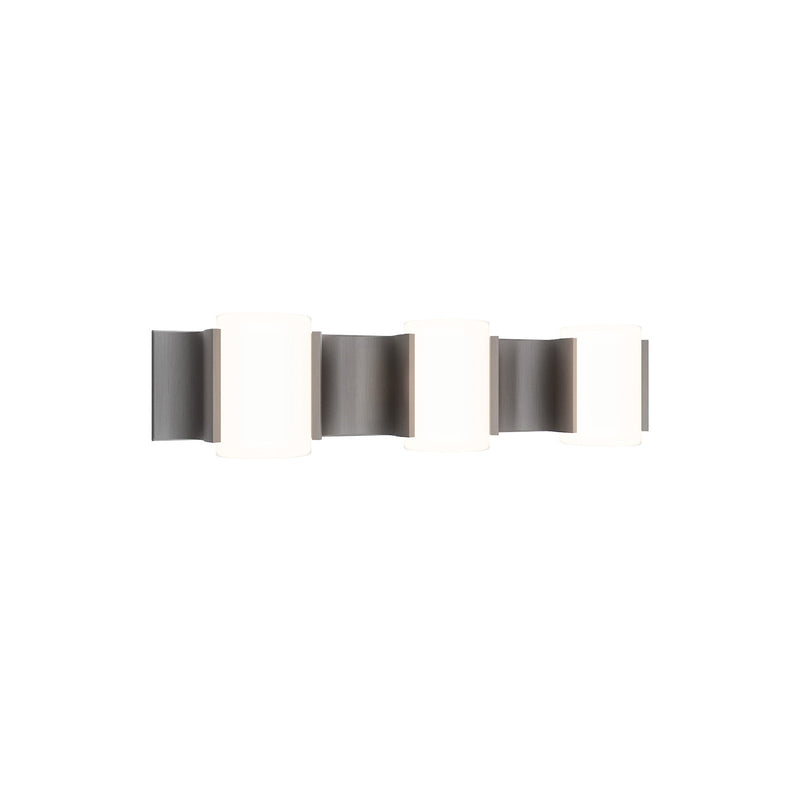 WAC Lighting Circle Line 24in 3-Light Bath Vanity & Wall Light | Modern Brushed Nickel Aluminum and Frosted Glass | Bathroom Vanity & | Model WS114624-BN