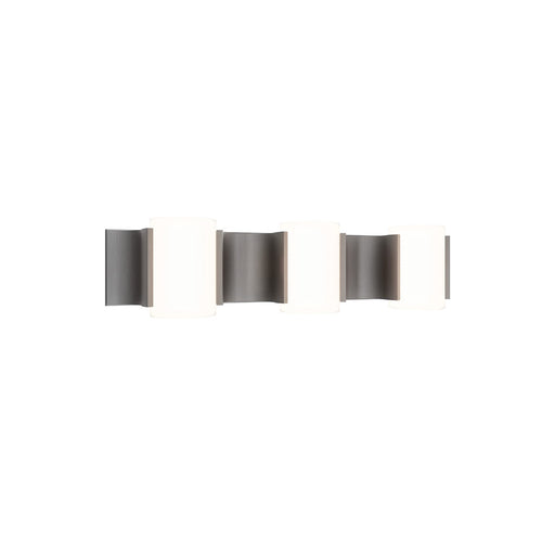 WAC Lighting Circle Line 24in 3-Light Bath Vanity & Wall Light | Modern Brushed Nickel Aluminum and Frosted Glass | Bathroom Vanity & | Model WS114624-BN