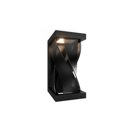 WAC Lighting Brocade 10in 1-Light Outdoor Wall Sconce | Modern Black Stainless Steel and Glass Diffuser | Covered Patio & Entryway | Model WSW119610-BK