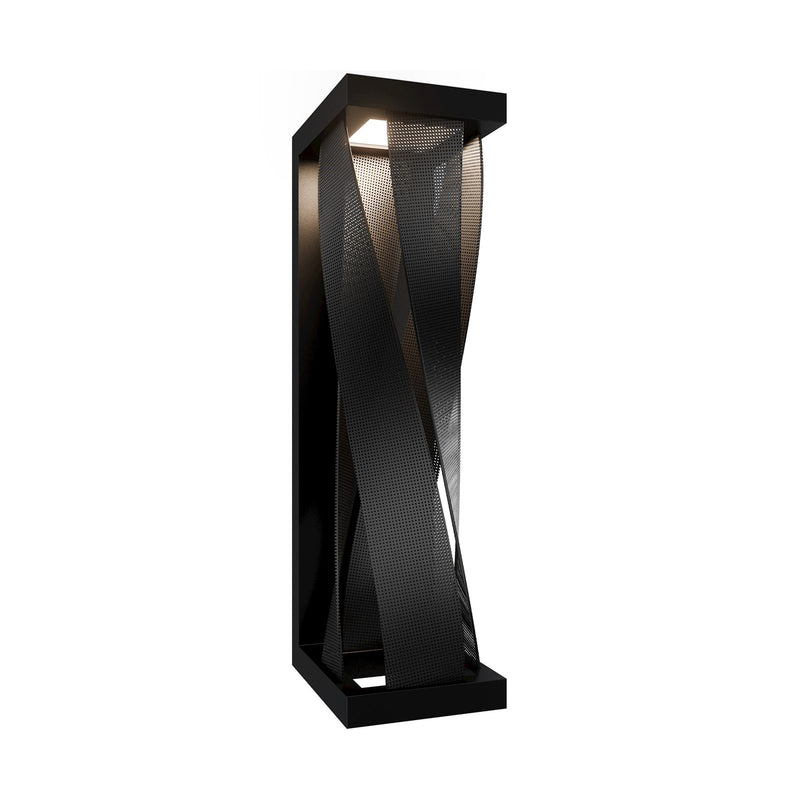 WAC Lighting Brocade 18in 1-Light Outdoor Wall Sconce | Modern Black Stainless Steel and Glass Diffuser | Covered Patio & Entryway | Model WSW119618-BK