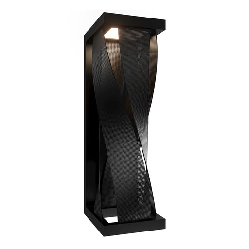 WAC Lighting Brocade 26in 1-Light Outdoor Wall Sconce | Modern Black Stainless Steel and Glass Diffuser | Covered Patio & Entryway | Model WSW119626-BK