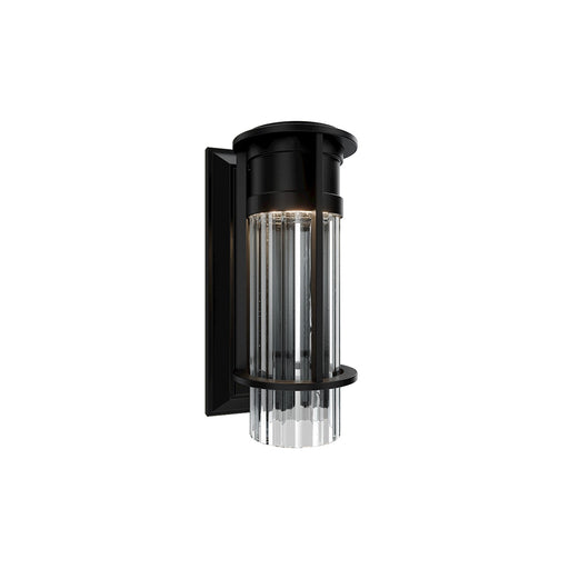 WAC Lighting Offshore 10in 1-Light Outdoor Wall Sconce | Modern Black Aluminum and Clear Ribbed Glass | Entryway & Covered Porch | 5 | Model WSW120610-BK