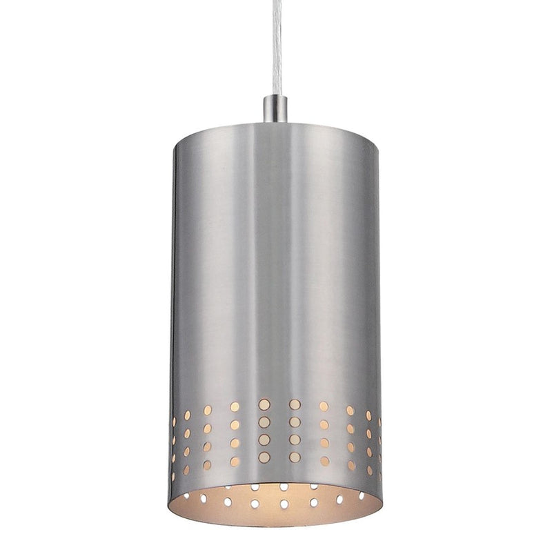Westinghouse Phelps 8in 1-Light Pendant | Contemporary Brushed Nickel and Metal Shade | Kitchen Island | 5 x 5 x 8.5 in | Model 6101200