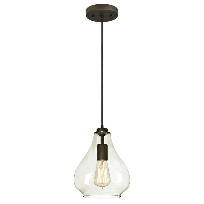 Westinghouse Wes 1 Light Pendant, Oil Rubbed Bronze/Clear Glass - 6102600