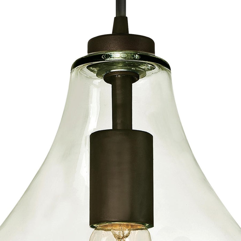 Westinghouse Wes 10in 1-Light Pendant | Traditional Oil Rubbed Bronze and Clear Glass | Kitchen Island & Dining Room | Model 6102600