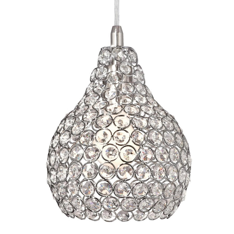 Westinghouse Kelcie 1Lt Pendant, Brushed Nickel/Crystal Jewel Shade