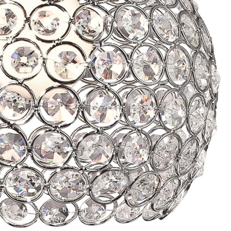 Westinghouse Kelcie 10in 1-Light Pendant | Contemporary Brushed Nickel and Crystal Jewel Shade | Dining Room & Living Room | Model 6103700