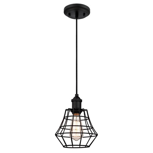 Westinghouse Nathaniel 1 Light Pendant, Matte Black/Cage Shade - 6105300