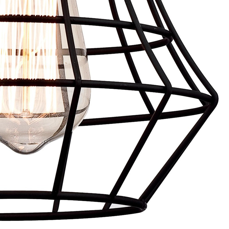Westinghouse Nathaniel 1 Light Pendant, Matte Black/Cage Shade