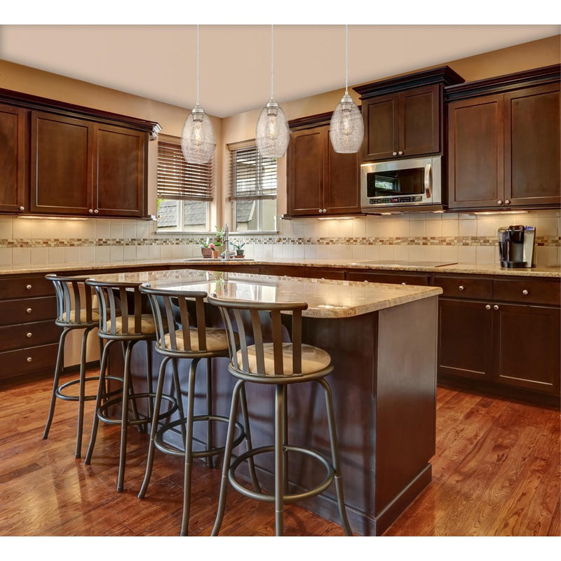 Westinghouse Carsley 1Lt Pendant, Brushed Nickel/Clear Crackle Glass