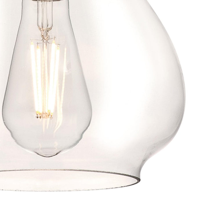 Westinghouse Wes 1 Light Pendant, Brushed Nickel/Clear Glass