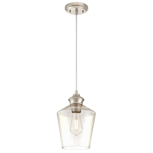Westinghouse Ramsey 1 Light Pendant, Brushed Nickel/Clear Glass - 6106500