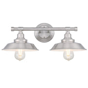 Westinghouse Iron Hill 2 Light Wall Light, Brushed Nickel/Metal Shades - 6110300