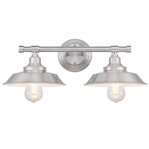 Westinghouse Iron Hill 2 Light Wall Light, Brushed Nickel/Metal Shades - 6110300