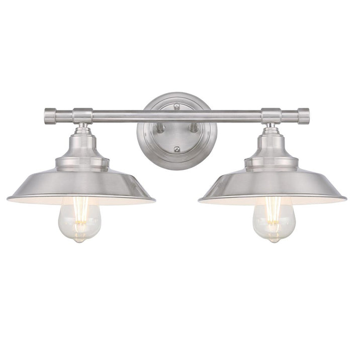Westinghouse Iron Hill 2 Light Wall Light, Brushed Nickel/Metal Shades - 6110300