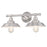 Westinghouse Iron Hill 2 Light Wall Light, Brushed Nickel/Metal Shades