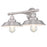 Westinghouse Iron Hill 2 Light Wall Light, Brushed Nickel/Metal Shades