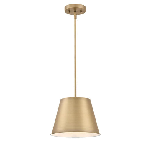 Westinghouse Derose 1 Light Pendant, Brushed Brass/Metal Shade - 6111500