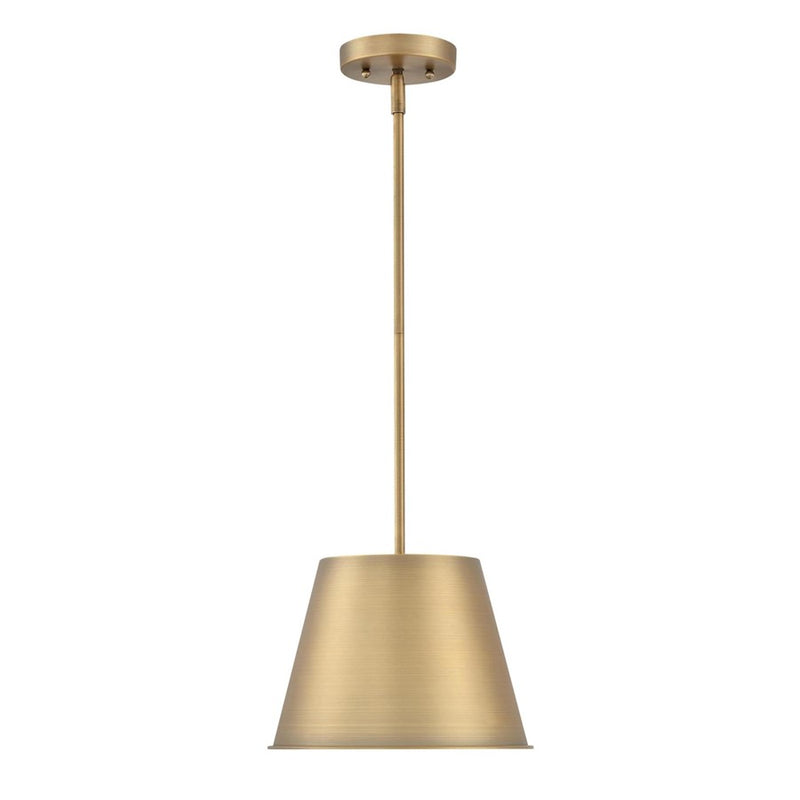 Westinghouse Derose 11in 1-Light Pendant | Transitional Brushed Brass Metal | Kitchen Island & Dining Room | 11 x 11 x 8 in | Model 6111500