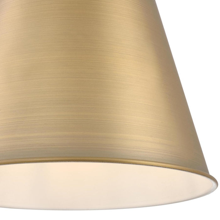 Westinghouse Derose 1 Light Pendant, Brushed Brass/Metal Shade