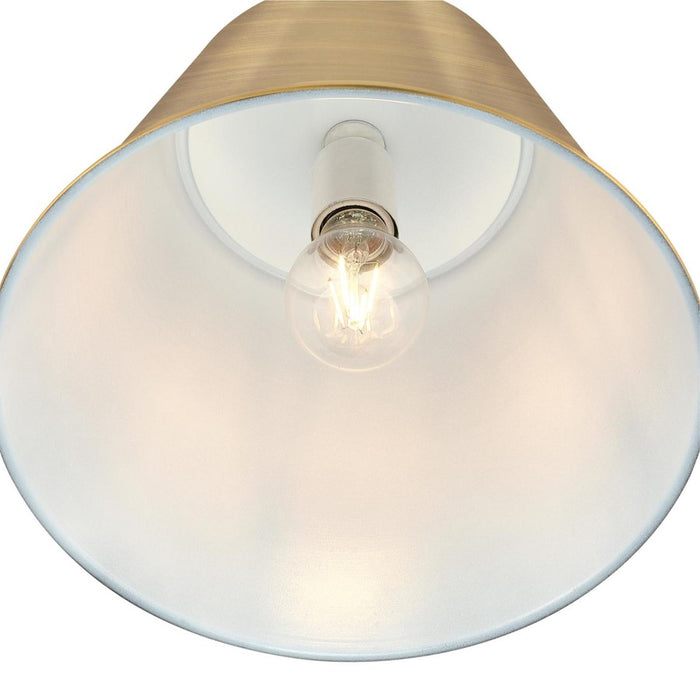 Westinghouse Derose 1 Light Pendant, Brushed Brass/Metal Shade