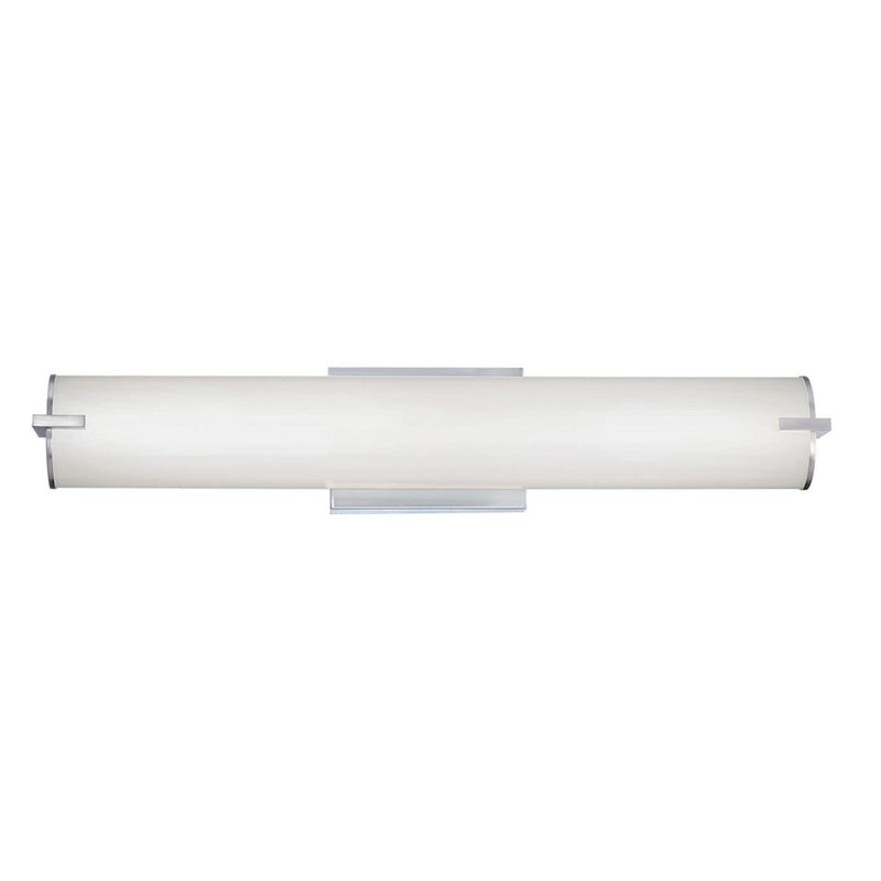 Westinghouse Ashwin 25in 1-Light LED Wall Sconce | Transitional Brushed Nickel Frosted Acrylic | Bathroom Vanity & Hallway | Model 6112100