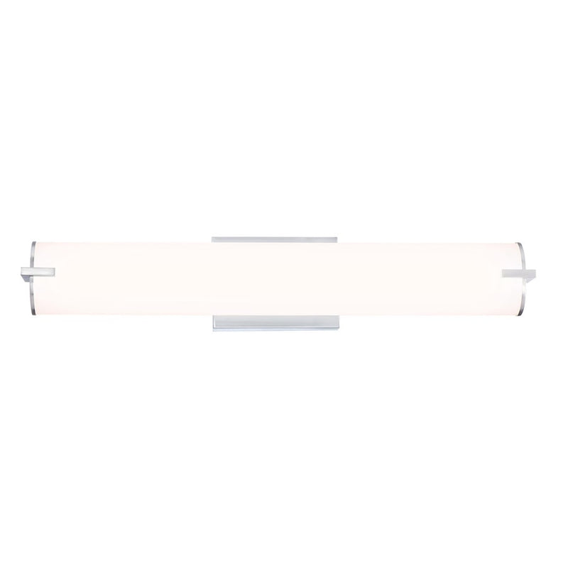 Westinghouse Ashwin 25in 1-Light LED Wall Sconce | Transitional Brushed Nickel Frosted Acrylic | Bathroom Vanity & Hallway | Model 6112100