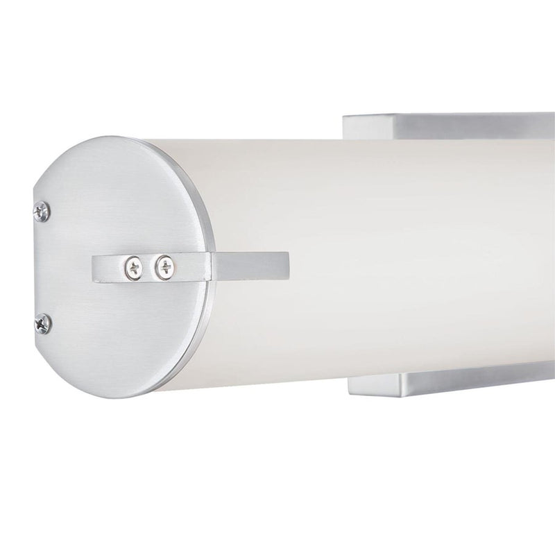 Westinghouse Ashwin 25in 1-Light LED Wall Sconce | Transitional Brushed Nickel Frosted Acrylic | Bathroom Vanity & Hallway | Model 6112100