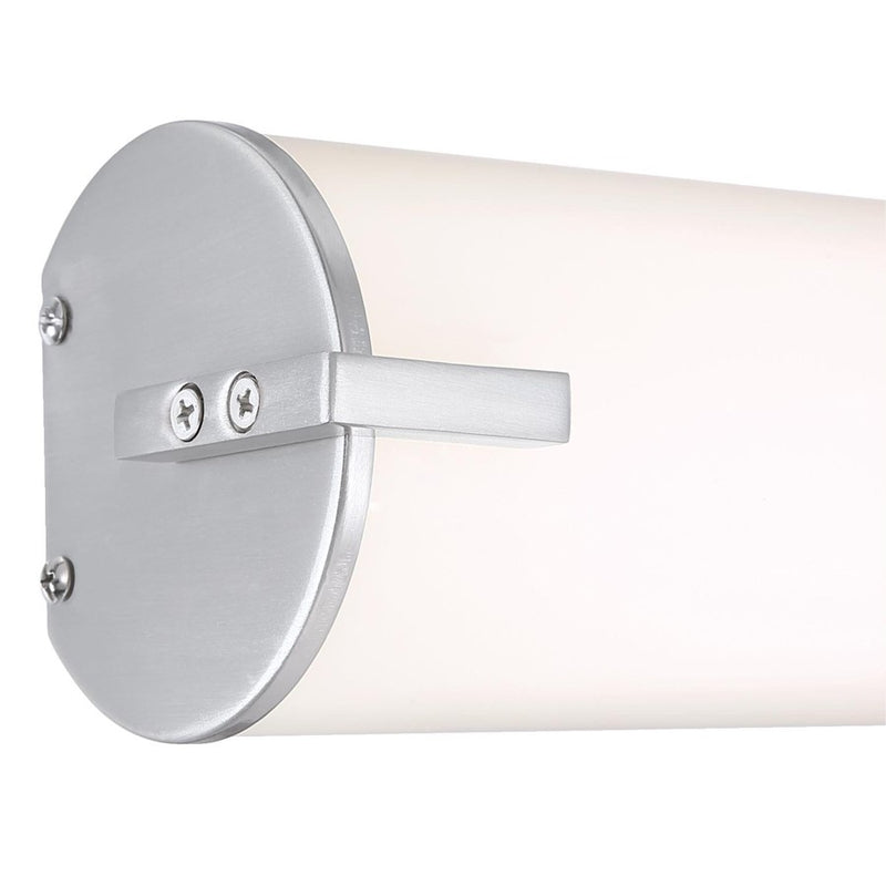 Westinghouse Ashwin 36in 1-Light LED Wall Sconce | Transitional Brushed Nickel Frosted Acrylic | Bathroom Vanity & Hallway | Model 6112200