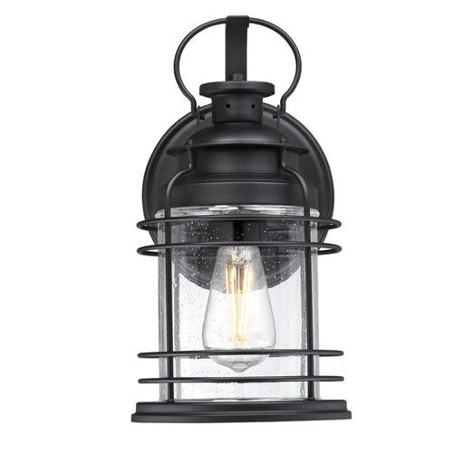 Westinghouse Kellen 1 Light Wall Light, Textured Black/Clear Seeded