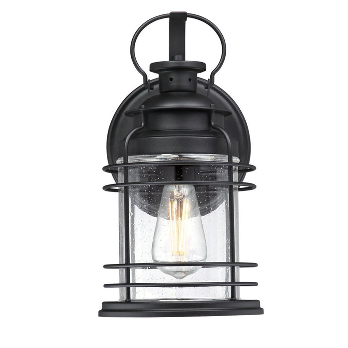 Westinghouse Kellen 1 Light Wall Light, Textured Black/Clear Seeded