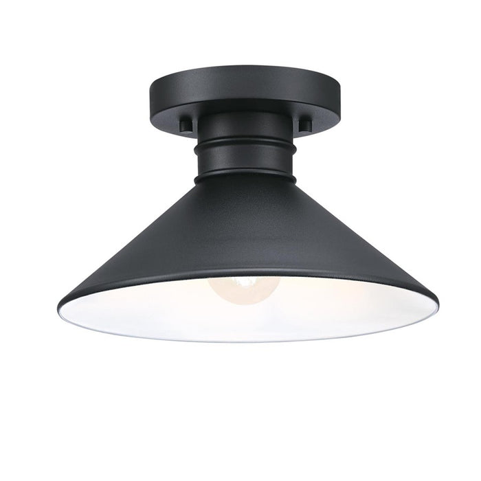 Westinghouse Watts Creek 1 Light SemiFlush, Textured Black/Metal Shade - 6112900