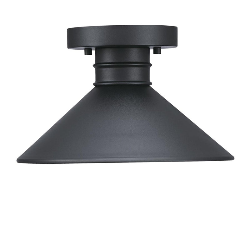 Westinghouse Watts Creek 11in 1-Light Semi-Flush Mount | Textured Black Metal Shade | Covered Porch & Entryway | 11 x 11 x 6 in | Model 6112900