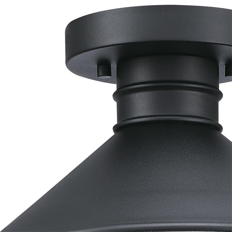 Westinghouse Watts Creek 11in 1-Light Semi-Flush Mount | Textured Black Metal Shade | Covered Porch & Entryway | 11 x 11 x 6 in | Model 6112900