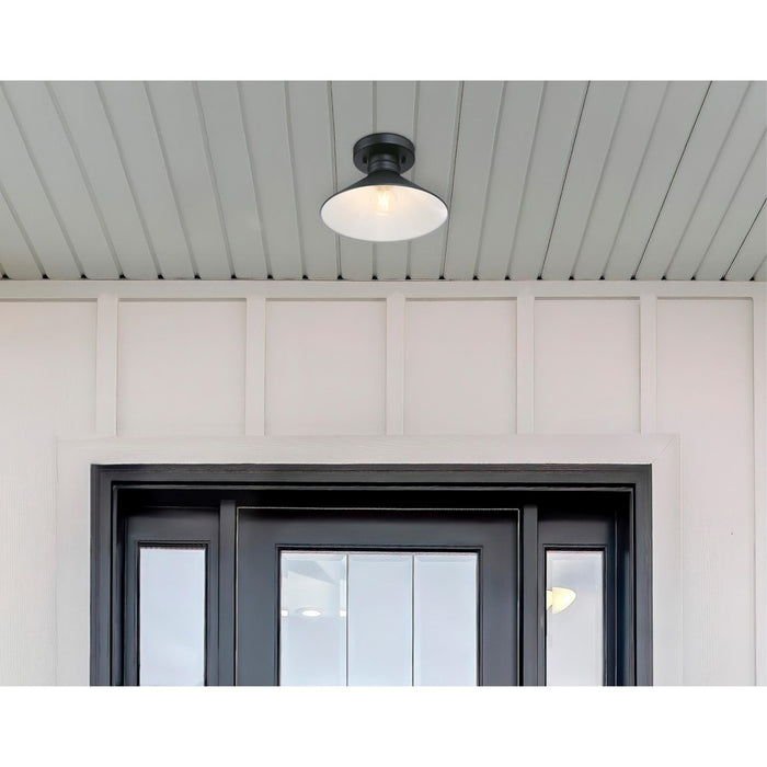 Westinghouse Watts Creek 1 Light SemiFlush, Textured Black/Metal Shade