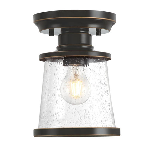 Westinghouse Emma Jane 1Lt SemiFlush, Amber Bronze/Clear Seeded Glass