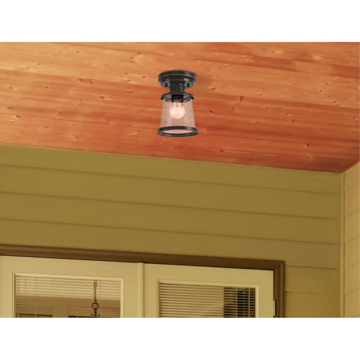 Westinghouse Emma Jane 1Lt SemiFlush, Amber Bronze/Clear Seeded Glass