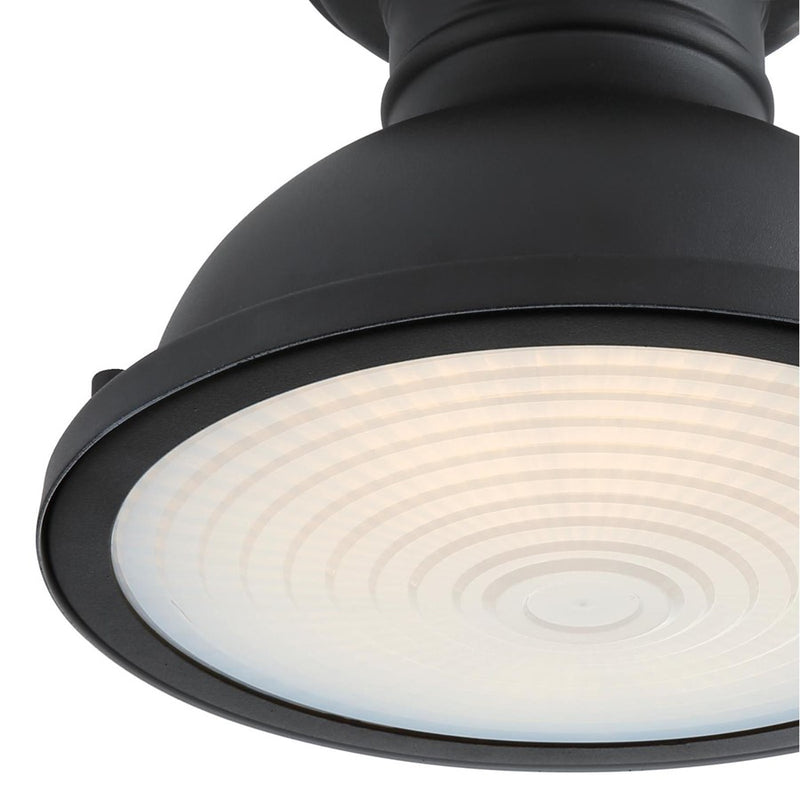 Westinghouse Orson 9in 1-Light Semi-Flush Mount | Textured Black and Frosted Prismatic Lens | Covered Porch & Entryway | 9 x 9 x 8 in | Model 6113200