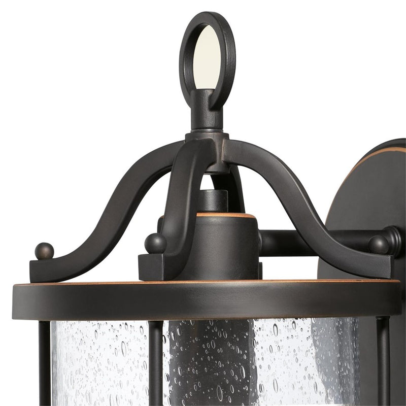 Westinghouse Isabelle 17in 1-Light Outdoor Wall Sconce | Oil Rubbed Bronze and Clear Seeded Glass | Entryway & Porch | 7 x 8 x 17 in | Model 6113500
