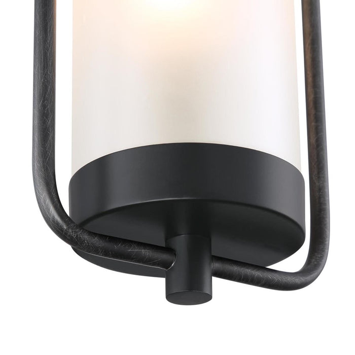 Westinghouse Galtero 1Lt Wall Light, Black/Dis Alum/White Frosted