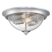 Westinghouse Basset 2 Light Flush, Brushed Nickel/Clear Seeded Glass - 6115900